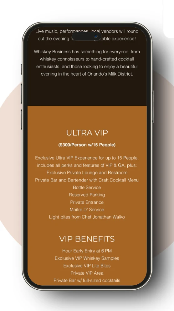 Event site phone mockup